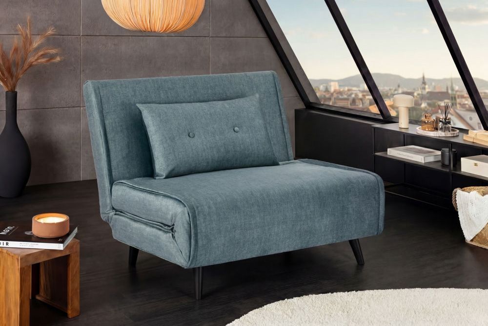 Schlafsessel SMART MULTIFUNCTION 100cm petrol Vogue Seiden Samtstoff