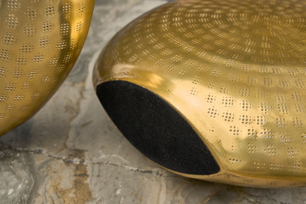 Elegantes Vasen 2er Set ORIENTAL 44cm gold im Grid Hammerschlag Design