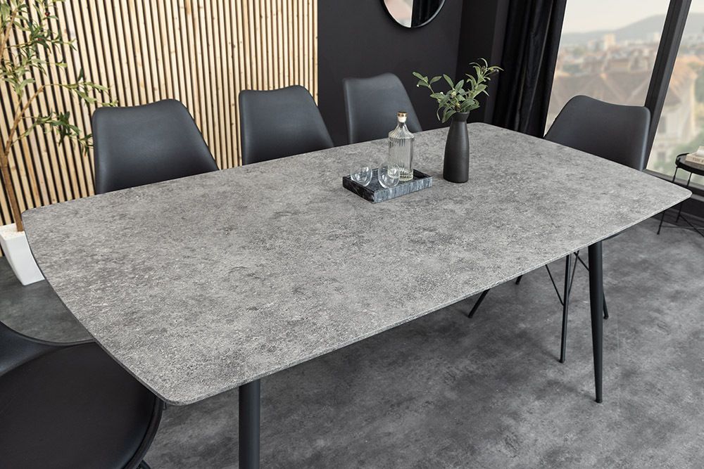 Industrial Esstisch APARTMENT 140cm grau Beton-Design schwarzes Metallgestell » Jetzt kaufen