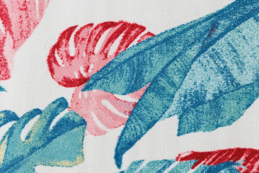 In- und Outdoor Teppich TROPICAL 240x160cm grün pink Blatt florales Design wetterfest