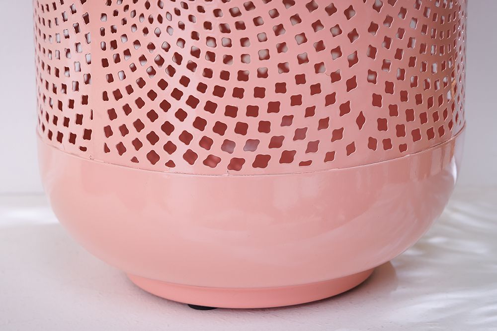 Deko Windlicht CANDLELIGHT 30cm pastell-rosa Metall handmade Laterne