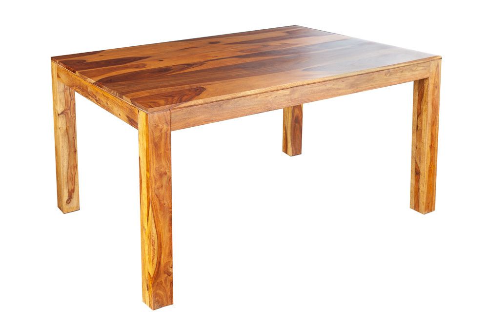 Massivholz Esstisch PURE 120cm braun Sheeshamholz stone finish einzigartige Maserung
