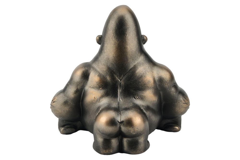 Deko-Figur KING APE 25cm bronze mit Ablagefach handmade Schale