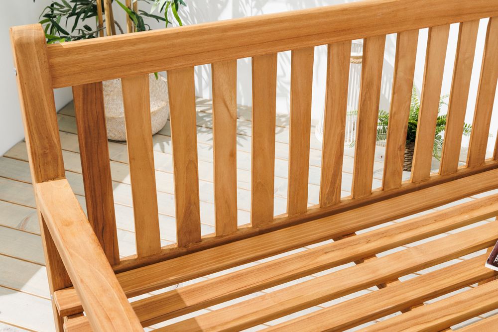 Outdoor Gartenbank EMPIRE TEAK 120cm natur Massivholz