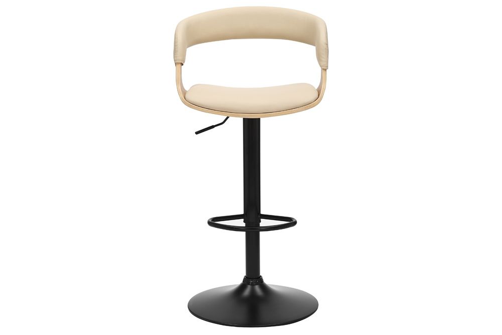 Höhenverstellbarer Barhocker MANHATTAN natur Eiche creme beige Kunstleder drehbar