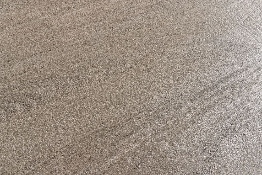 Ovaler Esstisch ART DECO 220cm smoke grau massives Mangoholz mit Säulenfuß