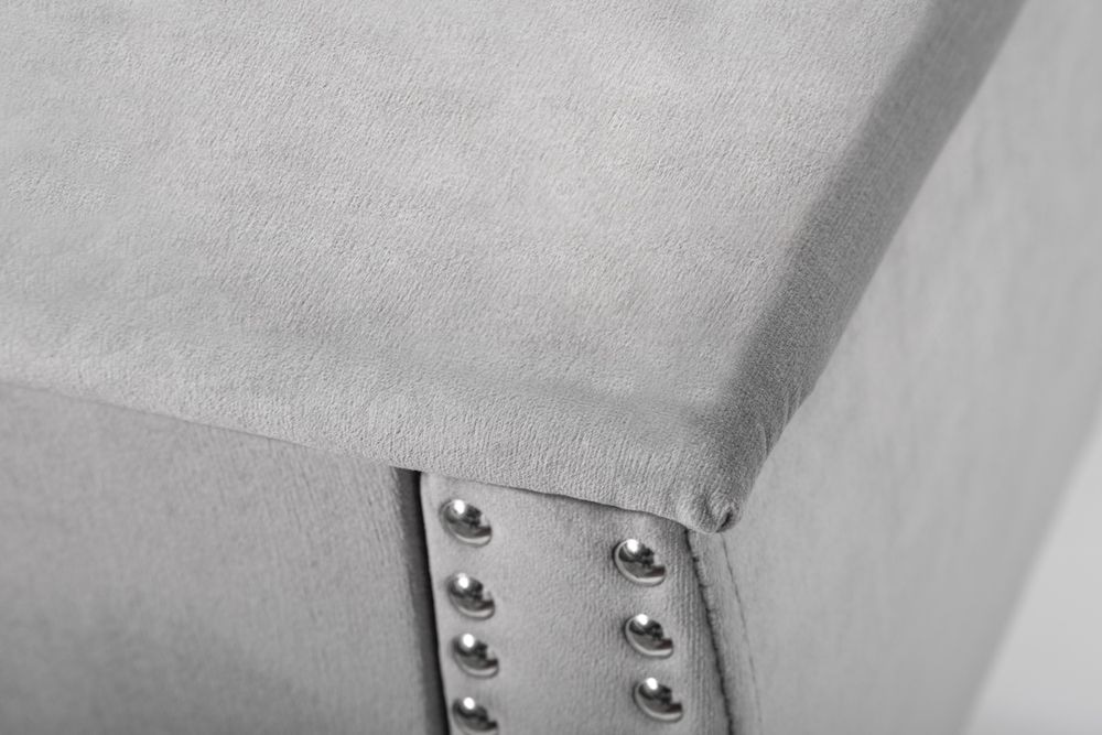 Eleganter Nachttisch EXTRAVAGANCIA 50cm silbergrau Samt Nachtkommode mit Schublade