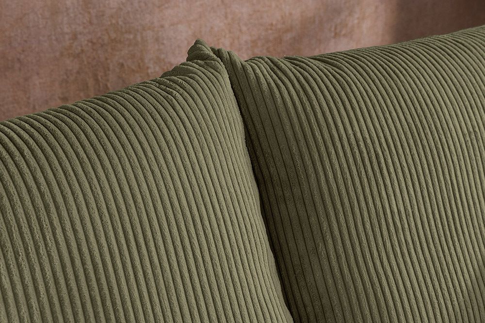 Design Ecksofa ATMOSPHERE XL 245cm grün Cord Federkern inkl. Kissen