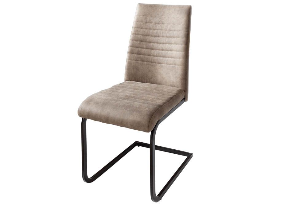 Industrial Freischwinger Stuhl APARTMENT antik taupe mit Metallgestell