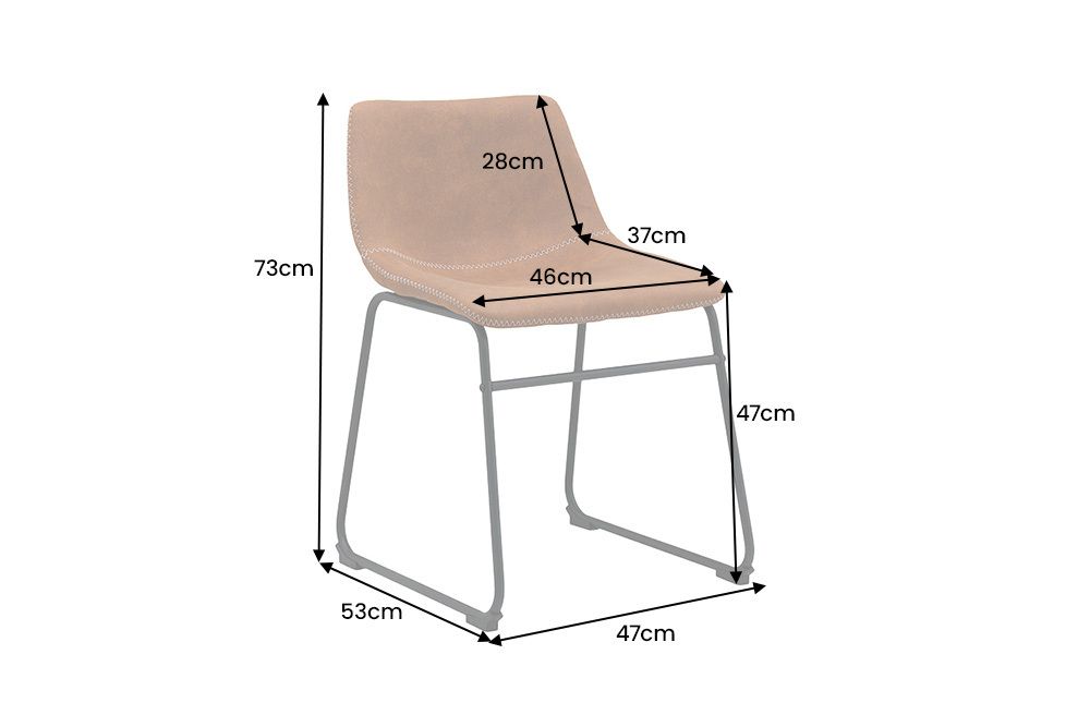 Industrial Design Stuhl DJANGO vintage braun mit Eisengestell