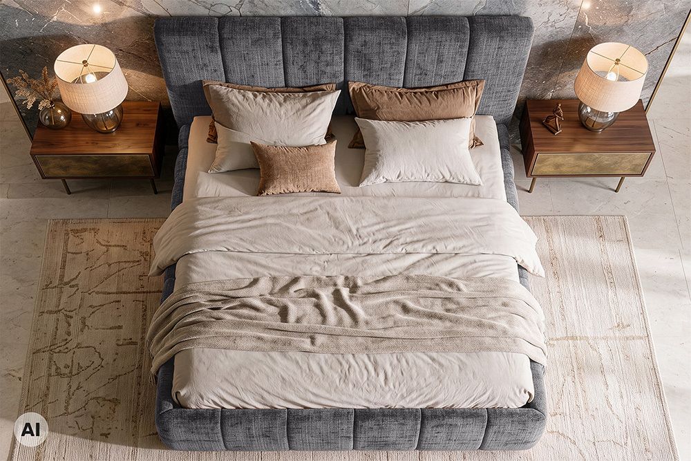 Design Boxbett ADLON 180x200cm grau Chenille mit Stauraum und Lattenrost