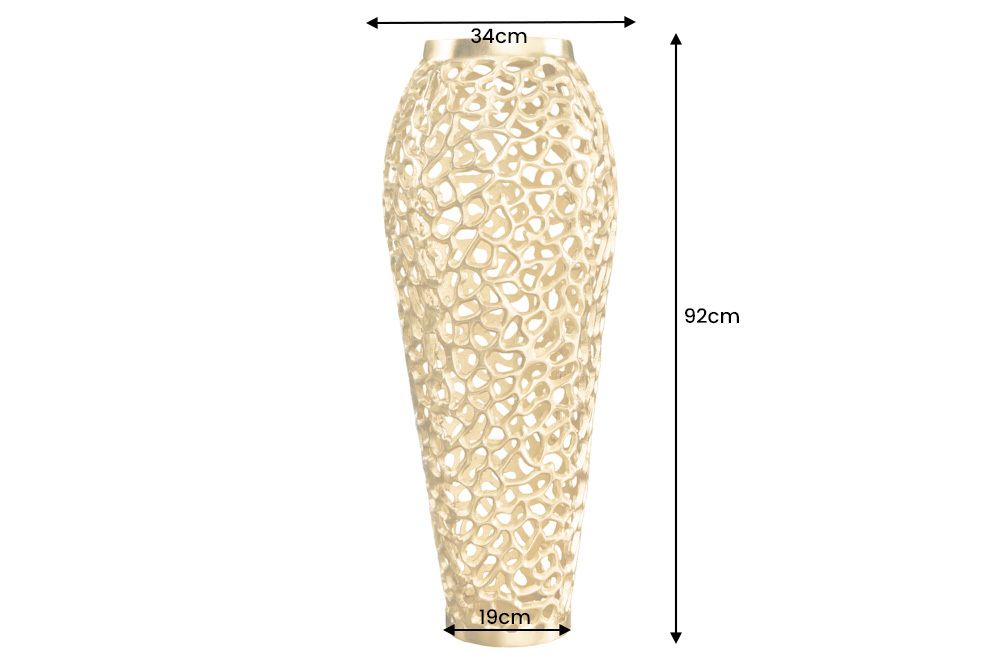 Filigrane Design XXL Vase ABSTRACT LEAF 90cm gold Handarbeit