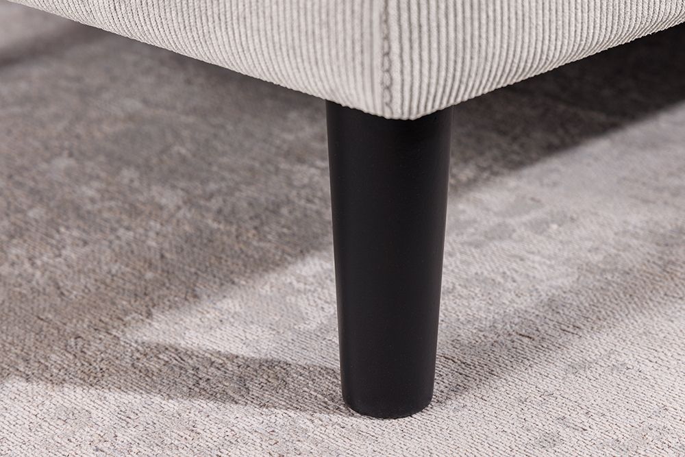 Modernes Ecksofa STOCKHOLM 220cm hellgrau Cordstoff Federkern 3-Sitzer-Sofa