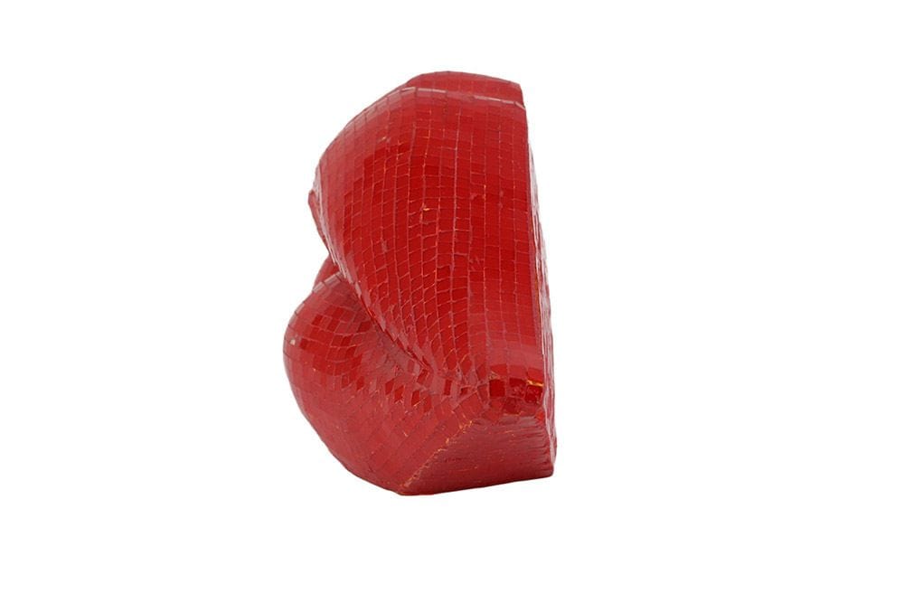 Glamouröse Deko-Figur DISCO LIP 35cm rot Glas-Mosaik-Design handmade