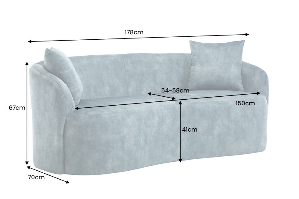 Extravagantes Sofa ELEMENTAL 180cm petrol Samt 2-Sitzer Couch mit Federkern
