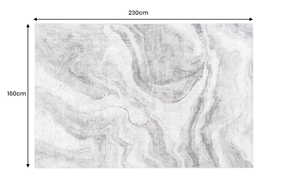 Design Teppich ART RUGS 230x160cm grau weiß Flachgewebe Indoor