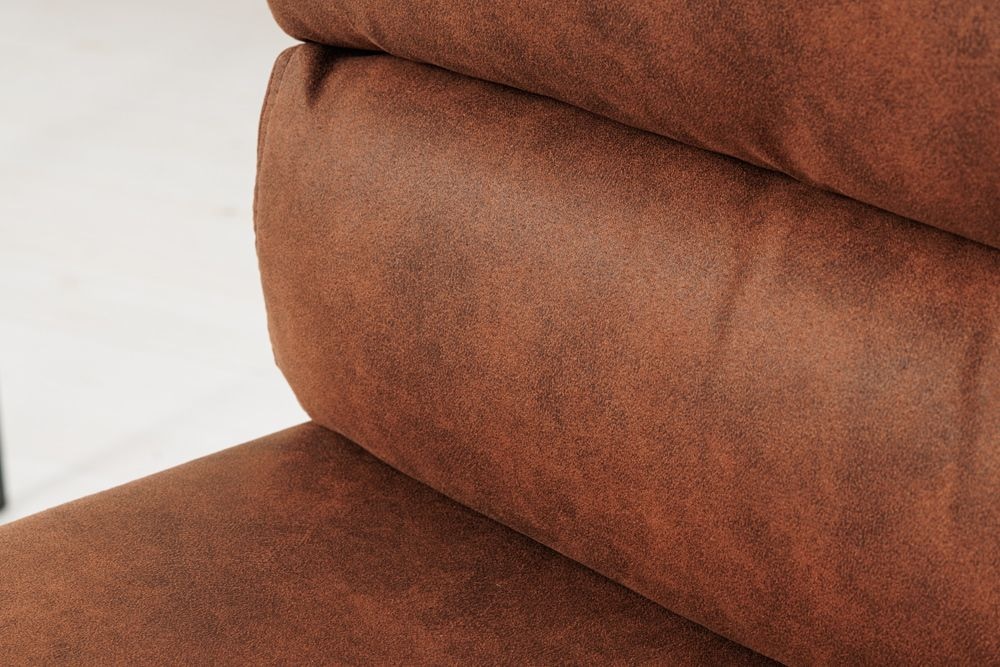 Höhenverstellbarer Barhocker COMFORT antik braun Microfaser drehbar mit Lehne Metall schwarz