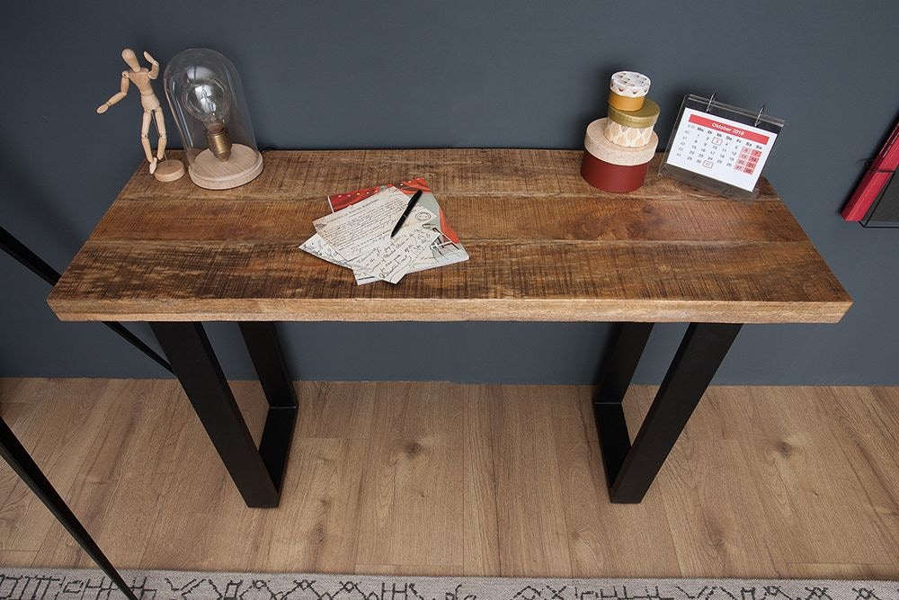Design Konsolentisch IRON CRAFT 115cm Mangoholz Eisen Schreibtisch