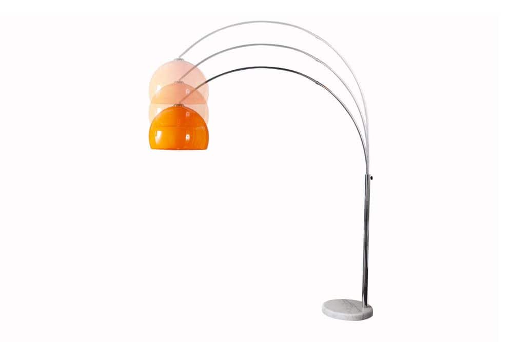 Ausziehbare Bogenlampe LOUNGE DEAL 175-205cm orange Marmorfuß Stehlampe