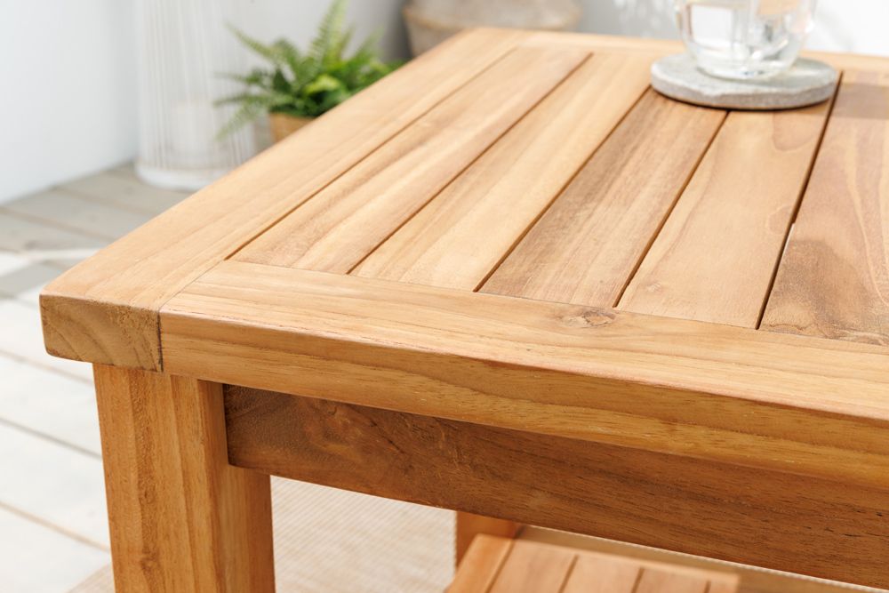 Massiver Beistelltisch EMPIRE TEAK 50cm natur Teakholz