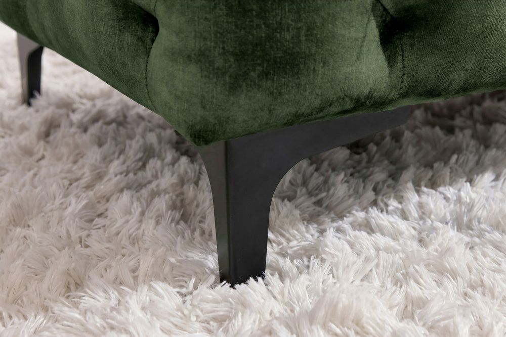 Chesterfield Sitzhocker MODERN BAROCK 95cm grün Samt Fußhocker