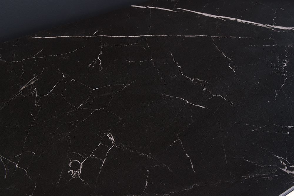 Design Konsolentisch MODERN BAROCK 140cm schwarz anthrazit chrom Keramik Marmor