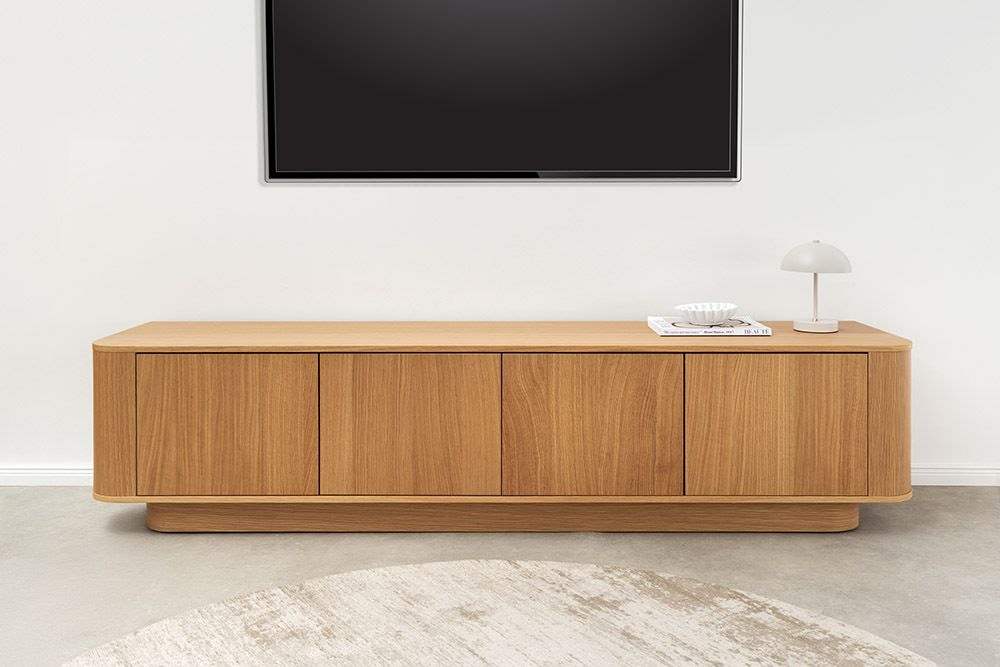 Modernes TV-Board VALHALLA WOOD 180cm natur Eichenholz Lowboard mit Stauraum