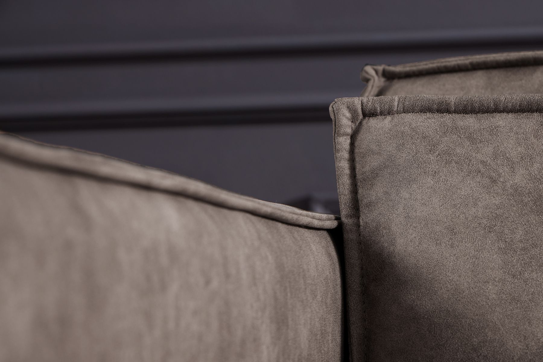 Design 3-Sitzer Sofa BOSSA NOVA 260cm antik dunkelgrau Microfaser Couch Wohnzimmer