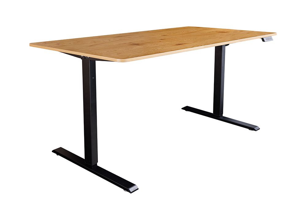 Höhenverstellbarer Schreibtisch OAK DESK 120cm natur Eiche schwarz Metall