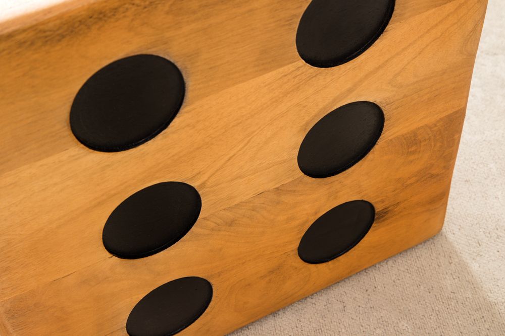 Massiver Würfel-Hocker CUBE 40cm natur Mangoholz Beistelltisch stapelbar