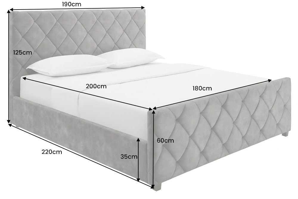 Design Boxbett ELYSIUM 180x200cm dunkelgrau Samt mit Stauraum und Lattenrost