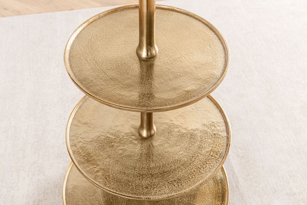 Design XXL Etagere ABSTRACT 150cm gold Metall mit fünf Etagen handmade