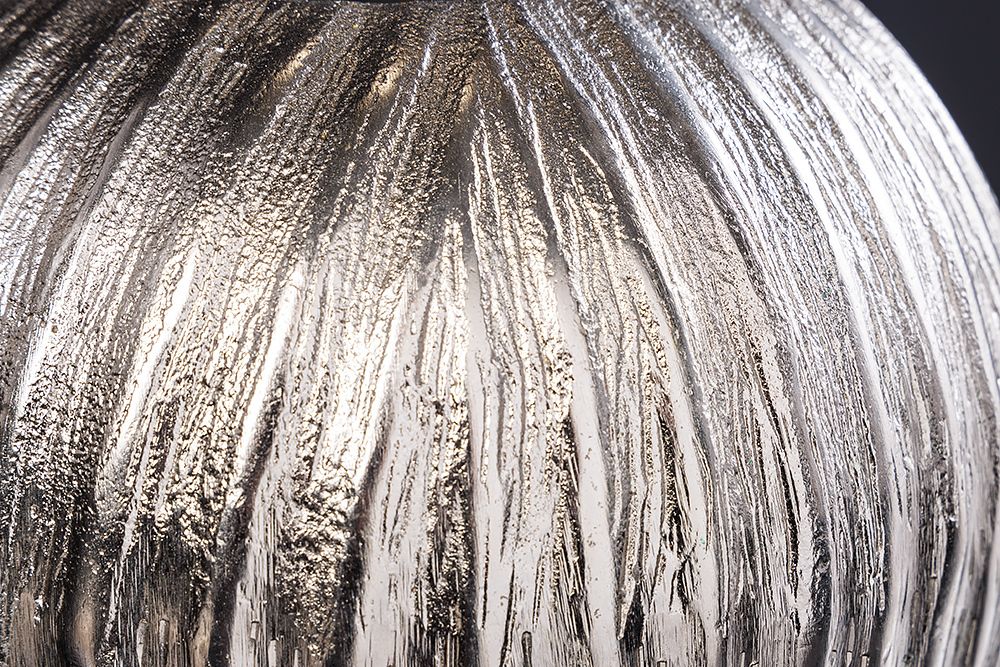 Handgefertigte Deko-Vase ELEGANCE 25cm silber Hammerschlag Design