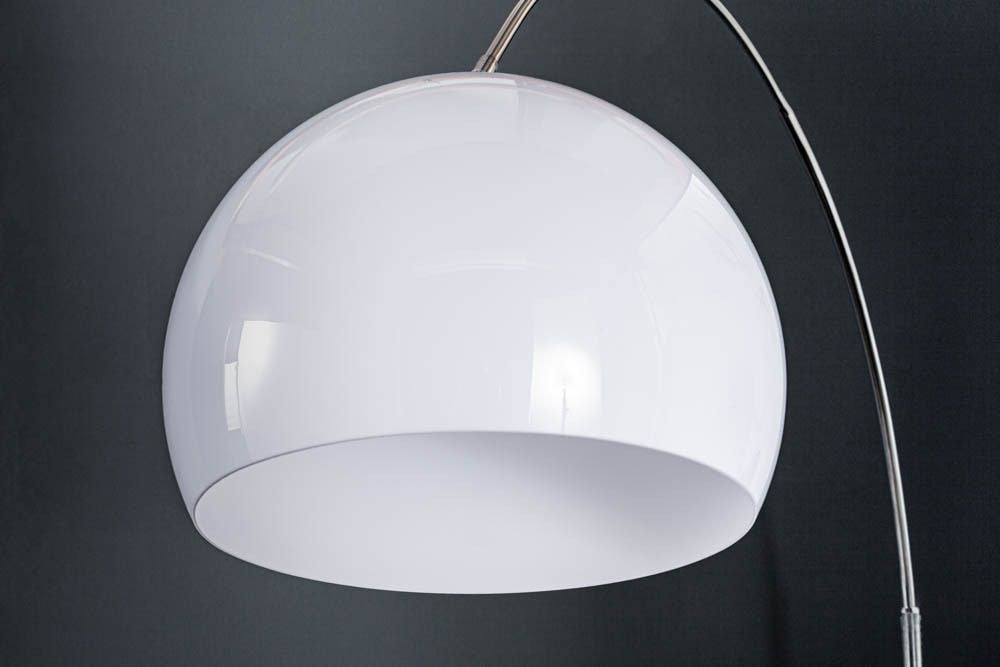 Ausziehbare Bogenlampe LOUNGE DEAL 175-205cm weiß Marmorfuß Stehlampe