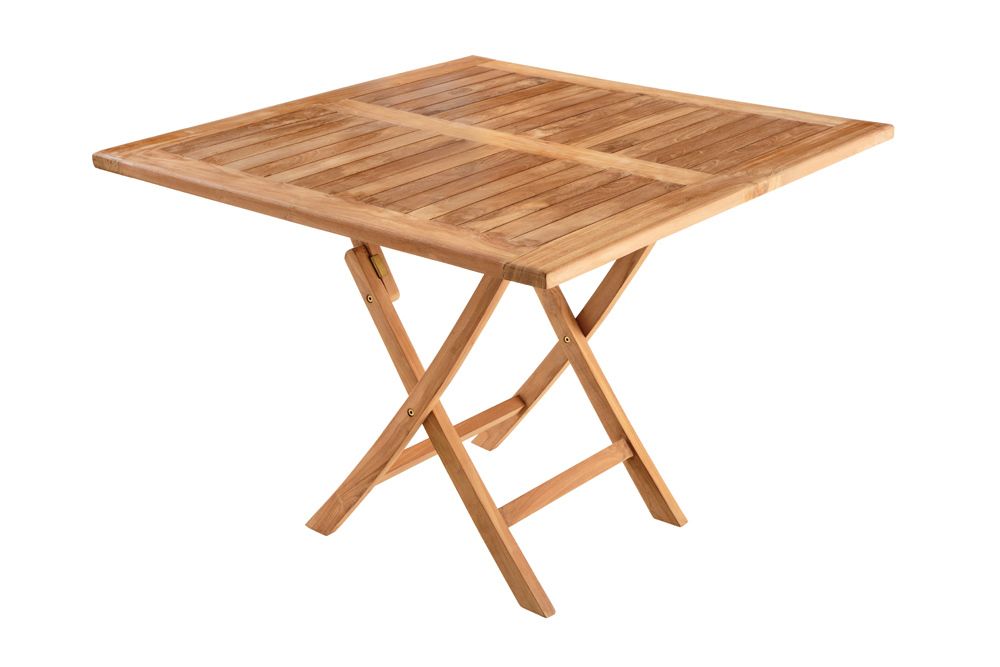 Massiver Esstisch EMPIRE TEAK 100cm natur Teakholz klappbar