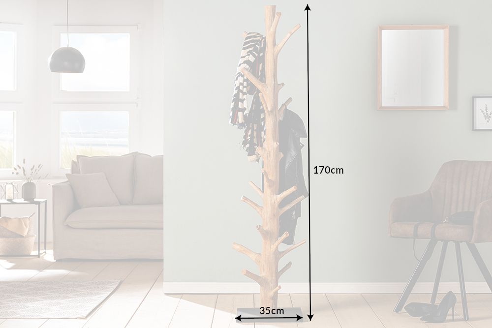 Massiver Garderobenständer TREE NATURE 170cm natur Holz Kleiderständer