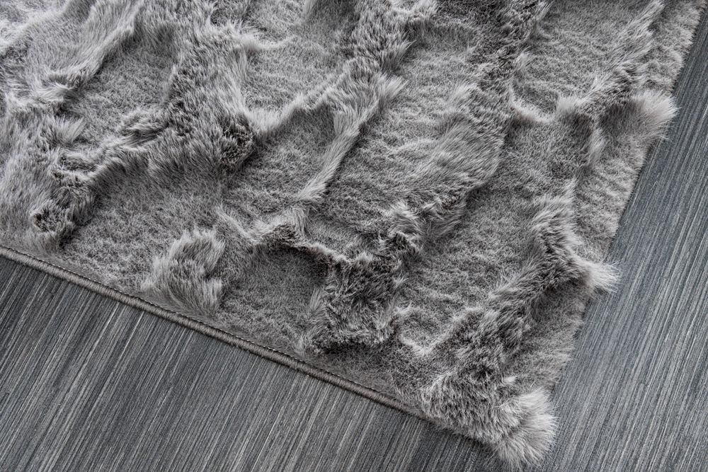 3D Hochflor Teppich DUNE 230x160cm anthrazit Hoch-Tief-Effekt