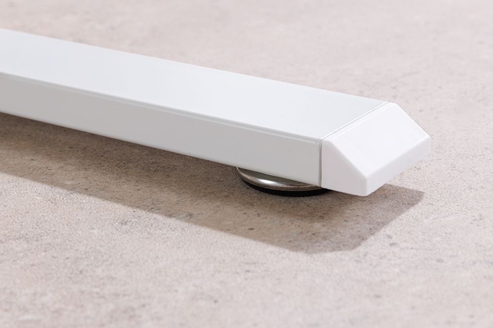 Höhenverstellbarer Schreibtisch WHITE DESK 140cm weiß Metallgestell Bürotisch