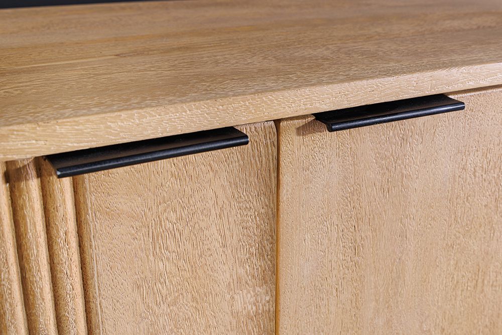 Design Barschrank ART DECO 140cm weiß gekälkt Mangoholz 3D-Front