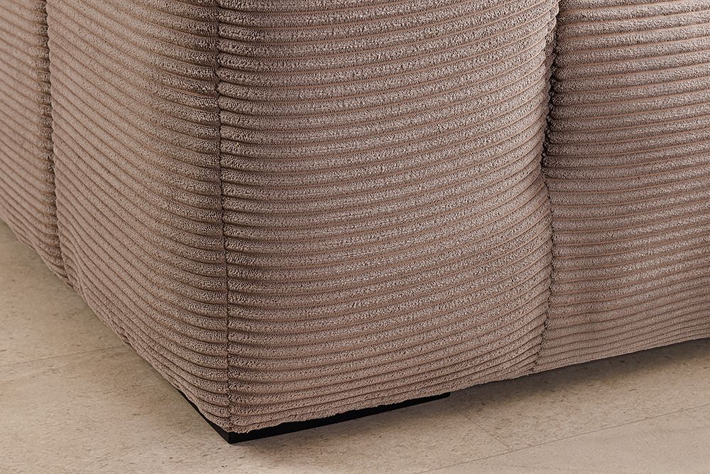 Modernes Ecksofa ZERO GRAVITY 240cm greige Cord 3-Sitzer Couch L-Form
