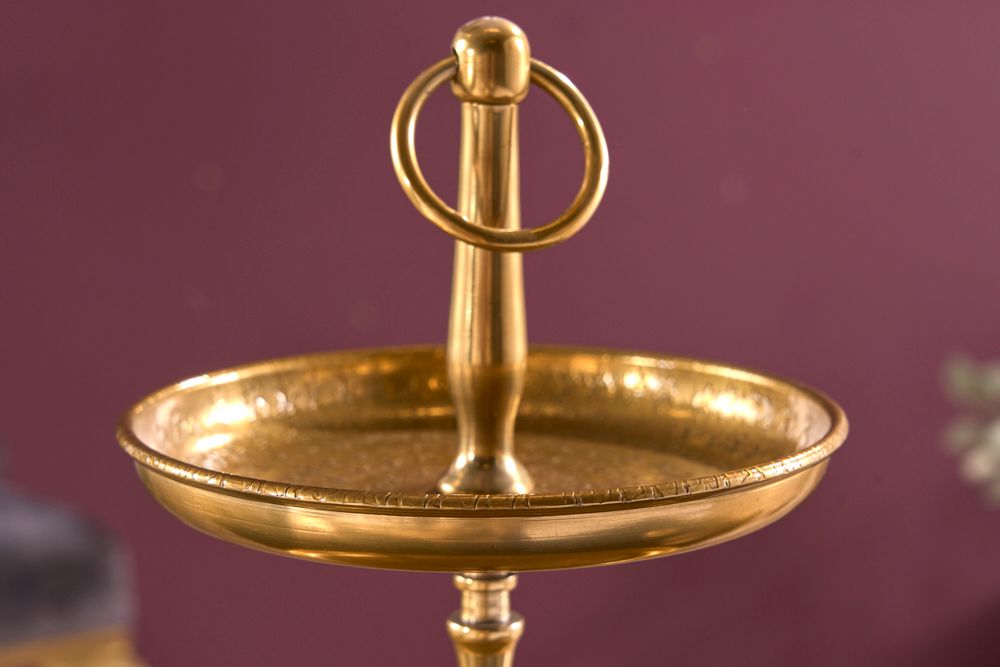 Etagere ORIENT 50cm gold mit drei Etagen im Hammerschlag Design