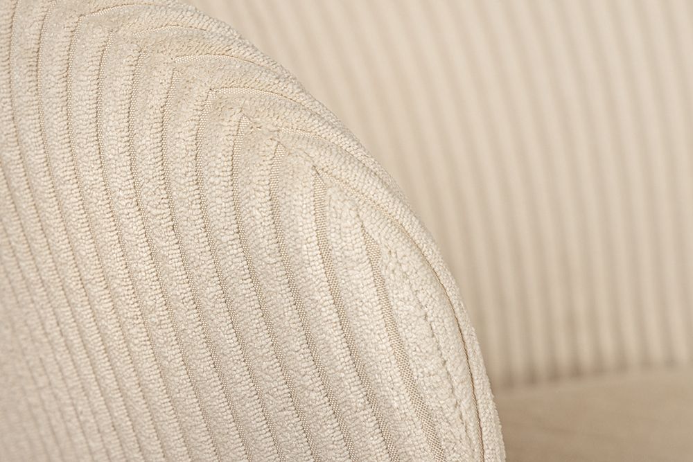 Design Stuhl LYON beige Cord schwarze Metallbeine