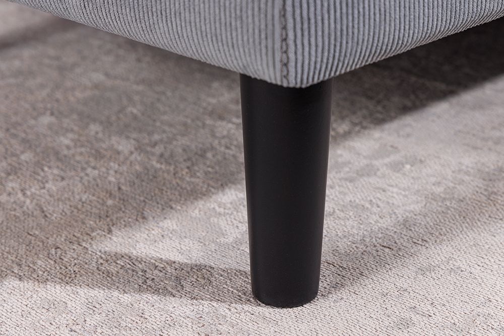 Modernes Ecksofa STOCKHOLM 220cm grau Cordstoff Federkern 3-Sitzer-Sofa