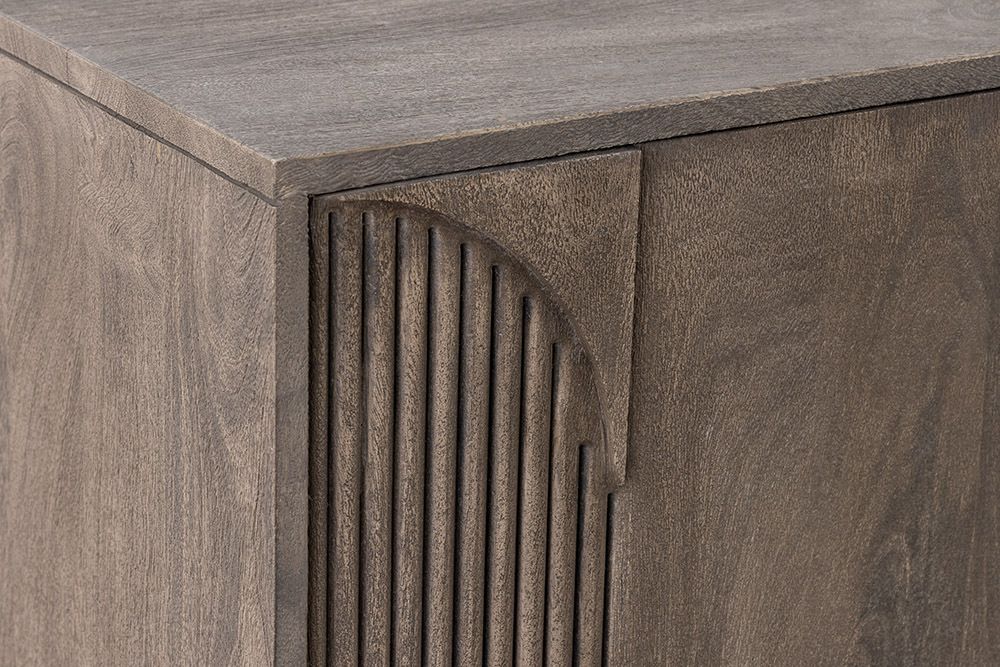 Massives Sideboard ART DECO 170cm grau Mangoholz 3D-Front