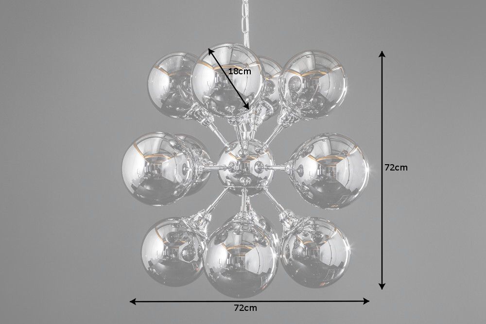 Extravagante Hängeleuchte GALAXY 72cm silber Hängelampe Modern Design