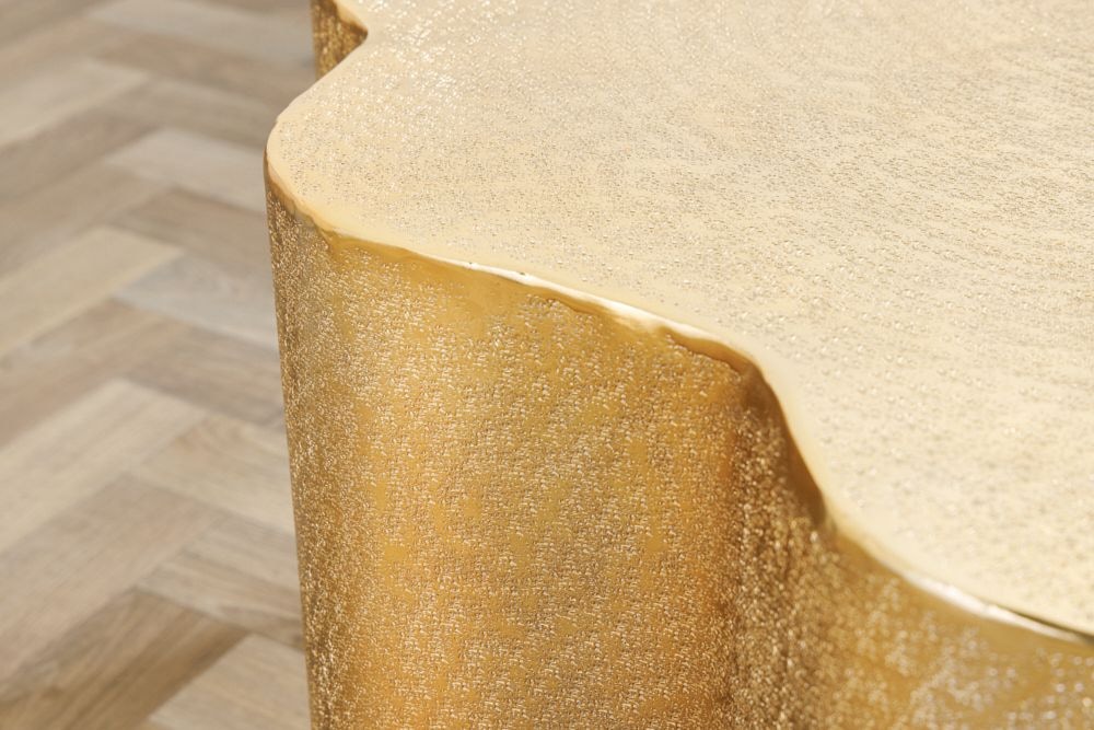 Design Couchtisch ORGANIC ORIENT 75cm gold Handarbeit