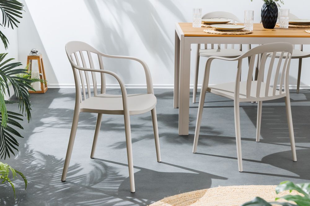 In- und Outdoor Gartenstuhl STUDIO ITALIA taupe stapelbar wetterfest
