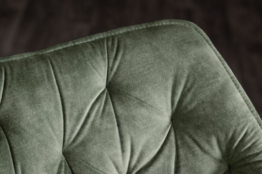Drehbarer Stuhl THE DUTCH COMFORT dunkelgrün Samt mit Armlehnen Modern Design