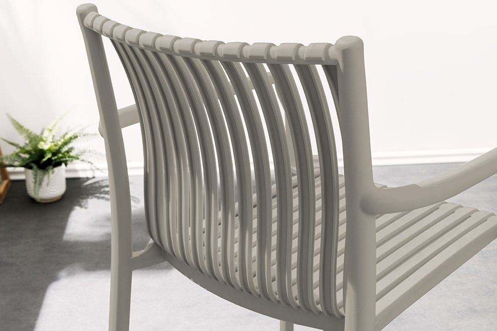 In- und Outdoor Stuhl STUDIO ITALIA greige stapelbar wetterfest Gartenstuhl