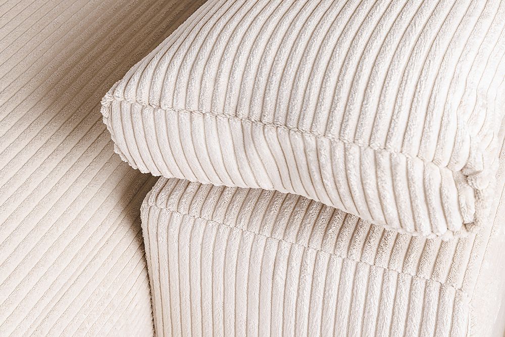 Design Ecksofa ATMOSPHERE XL 245cm champagner beige Cord Federkern inkl. Kissen